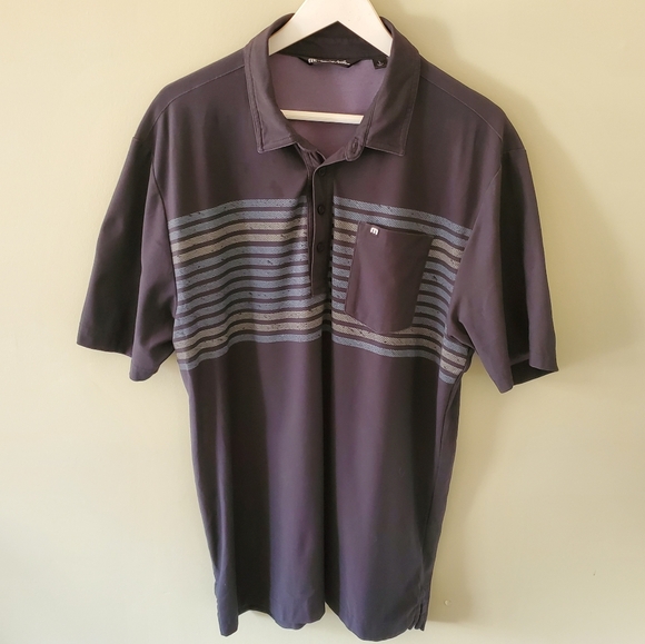 Travis Mathew Other - Travis Mathew L Performance Wear Activewear Tennis Prep Pima Cotton Striped Polo